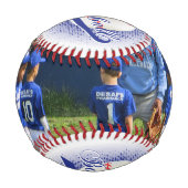 ダークブルーレトロフォト野球 野球ボール (正面)