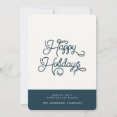 ダークブルーレトロヴィンテージハッピーホリデーズ企業の シーズンカード (正面)