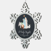 ダークブルー出生マンガー宗教的 スノーフレークピューターオーナメント (右)