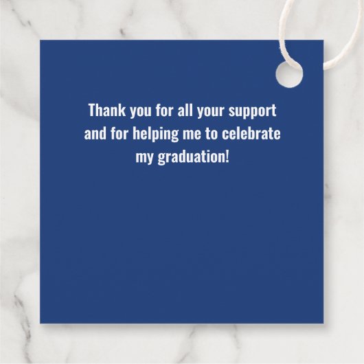 ダークブルー卒業メッセージカード フェイバータグ (裏面)