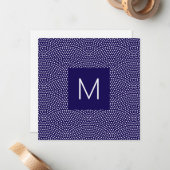ダークブルー同じコモンモノグラムの ノートカード (正面/裏面インサイチュ)