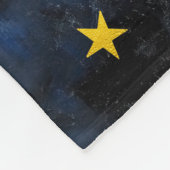 ダークブルー大理石に輝くゴールデンムーンと星 フリースブランケット (角)