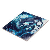 ダークブルー大理石デジタル流体アート タイル (側面)