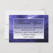 ダークブルー大理石ハッピーリタイアメントありがとう ノートカード (正面)