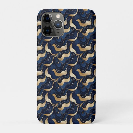 ダークブルー大理石調の装飾的なiPhone/iPadケース Case-Mate iPhoneケース (裏)