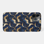 ダークブルー大理石調の装飾iPhone/iPadケース Case-Mate iPhoneケース (裏面(横))
