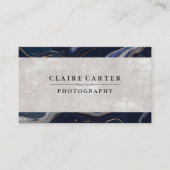 ダークブルー大理石 |テクスチャ名刺 名刺 (正面)