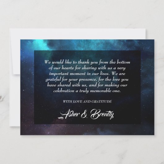 ダークブルー宇宙コズミックネブラ サンキューカード (裏面)