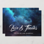ダークブルー宇宙コズミックネブラ サンキューカード (正面/裏面)