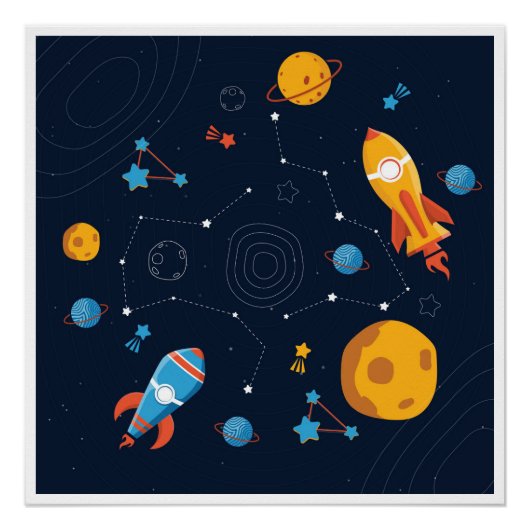 ダークブルー宇宙テーマ ポスター (正面)