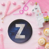 ダークブルー宇宙銀河系文字Z ペーパープレート (パーティー)