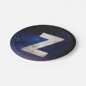 ダークブルー宇宙銀河系文字Z ペーパープレート (アングル)