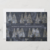 ダークブルー家族の写真エレガントクリスマスツリー シーズンカード (裏面)