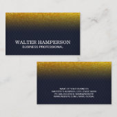 ダークブルー市松模様に金ゴールドフレークグリッター 名刺 (正面/裏面)