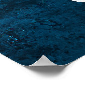 ダークブルー感動的引用文タイポグラフィウォールアート ポスター (角)