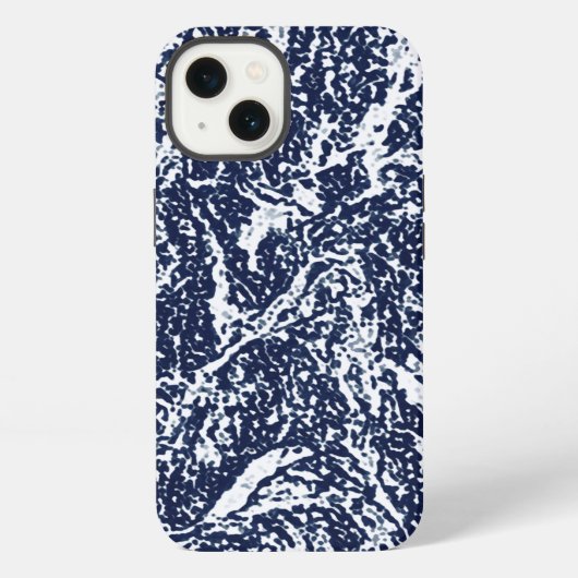 ダークブルー抽象パターン iPhoneケース (裏面)