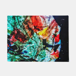 ダークブルー抽象芸術ドアマ、抽象芸術ホーム ドアマット