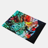 ダークブルー抽象芸術ドアマ、抽象芸術ホーム ドアマット (アングル)