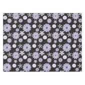 ダークブルー抽象芸術花柄 テーブルクロス (正面(横))