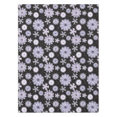 ダークブルー抽象芸術花柄 テーブルクロス (正面)