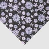 ダークブルー抽象芸術花柄 薄葉紙 (詳細)