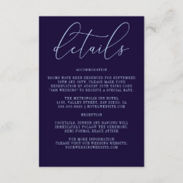 ダークブルー書道シンプル詳細 エンクロージャーカード