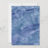 ダークブルー水彩洗結婚浄液 招待状 (裏面)