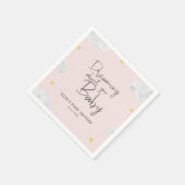 ダークブルー水彩雲ボーイベビーシャワー スタンダードカクテルナプキン (角)