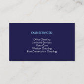 ダークブルー水滴商業洗浄 名刺 (裏面)