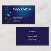 ダークブルー水滴商業洗浄 名刺 (正面/裏面)