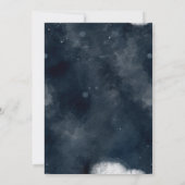 ダークブルー海軍ホワイトゴシッモダンクの結婚インビタ 招待状 (裏面)