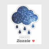 ダークブルー深い光沢のあるフェイクグリッターきらめき シール (シート)