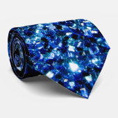 ダークブルー深い光沢のあるフェイクグリッターきらめき ネクタイ (ロール)