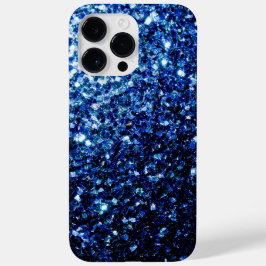 ダークブルー深い光沢のあるフェイクグリッターきらめき Case-Mate iPhone 14 PRO MAXケース