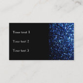 ダークブルー深い光沢フェイクグリッターキラキラ黒 名刺 (正面)