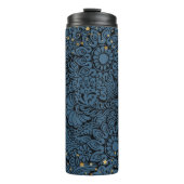 ダークブルー熱タンブラー星と花 タンブラー (正面)