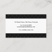 ダークブルー王室のカクテルガウンファッションイラストレーション 名刺 (裏面)