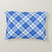 ダークブルー白タータンチェックパターンyxm0uat9対角線 アクセントクッション (裏面)