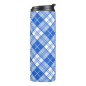 ダークブルー白タータンチェックパターンyxm0uat9対角線 タンブラー (回転左)