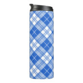 ダークブルー白タータンチェックパターンyxm0uat9対角線 タンブラー (回転右)