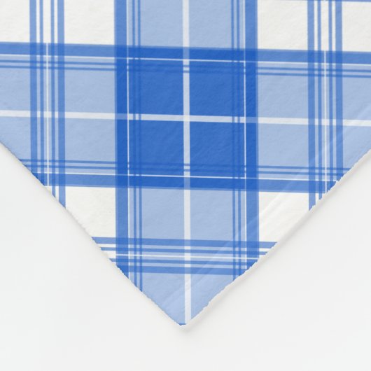 ダークブルー白タータンチェックパターンyxm0uat9対角線 フリースブランケット (角)