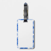 ダークブルー白タータンチェックパターンyxm0uat9対角線 ラゲッジタグ (裏面縦)