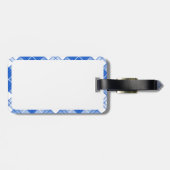 ダークブルー白タータンチェックパターンyxm0uat9対角線 ラゲッジタグ (裏面横)