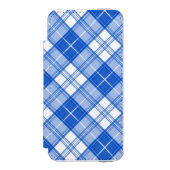 ダークブルー白タータンチェックパターンyxm0uat9対角線 incipio iPhoneウォレットケース (フォリオ 正面)