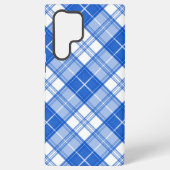 ダークブルー白タータンチェックパターンyxm0uat9対角線 samsung galaxyケース (裏面)