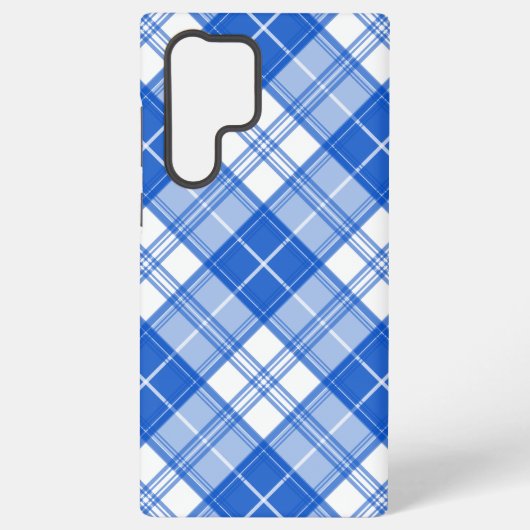 ダークブルー白タータンチェックパターンyxm0uat9対角線 samsung galaxyケース (裏面)