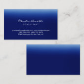 ダークブルー白ミニマリストスクリプト名刺 名刺 (正面/裏面)