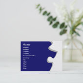 ダークブルー砂岩パズルプロファイルカード 名刺 (スタンド正面)