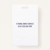 ダークブルー社員の写真会社のロゴ バッジ (裏面)