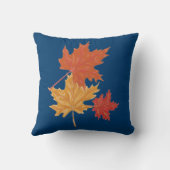 ダークブルー紅葉枕 クッション (裏面)